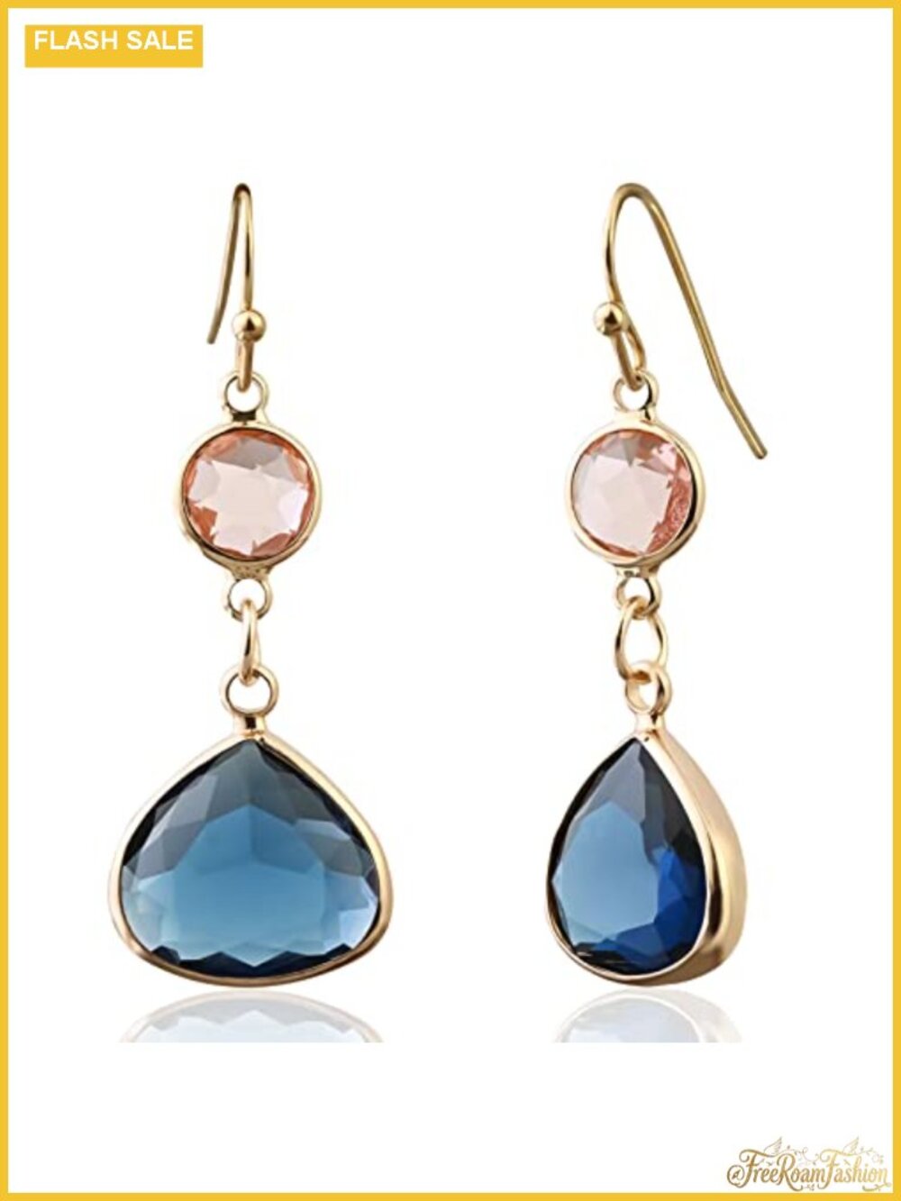 Handmade Dangle Drop Birthstone Earrings 14K Gold Plated Hypoallergenic